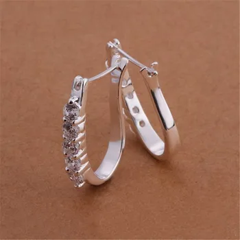 Plemenita udata za žene srebrne boje kvalitetan nakit modni slatka ženske naušnice s kristalima nakit slatka lijepa E312