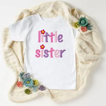 Starija Sestra je Mlađa sestra Pogodan odijelo Majica Ljetna moda majica Dječje kratkih rukava Bijela majica Dječje majice Odjeća za djevojčice