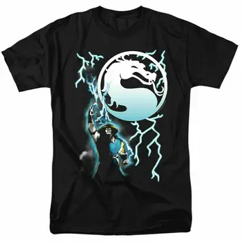 T-shirt Mortal Kombat Raiden Licence t-shirt za video igre iz stripova Crna