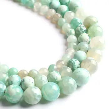 Perle od prirodnog kamena Мятно-Zelena Vatreni Ahat Oniks Okrugli Slobodan Perle Za Izradu nakita 15