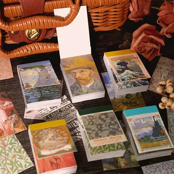 Journamm 50 kom/pak. Naljepnice serije Van Gogh Mini-knjiga, Pribor za scrapbooking Deco Kanta za Časopis Celina DIY Album