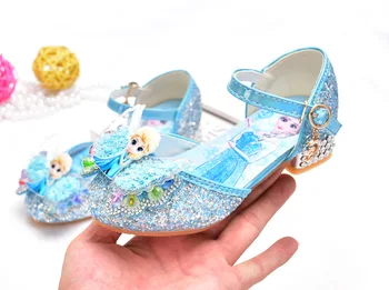 Disney Zamrznute Princeza Dječje kožne sandale za djevojčice Večernje slatka cipele sa šljokicama za djecu i Djevojke, Elsa Sandale Leptir Čvor