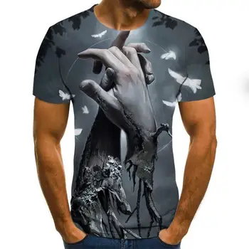 Muška odjeća 2020 Novi Muški Godišnji print lubanje Muška majica kratkih rukava 3D t-shirt s po cijeloj površini Svakodnevne prozračna zabavne majice